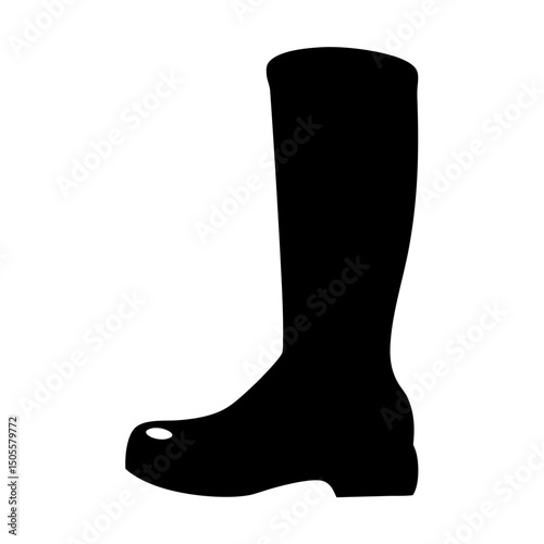 Boot black silhouette vector, Cowboy boot icon vector illustration