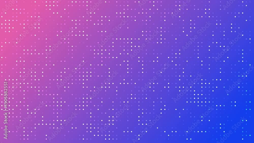 Abstract light dot on blue purple background. Dynamic glowing light neon dot background suitable for presentation, moving seamless animation