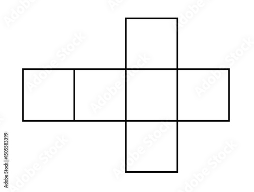 Obraz na plátně Flat Geometric Template of a Cube for Education, Mathematics