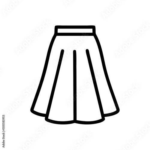 Midi skirt icon on a transparent background  