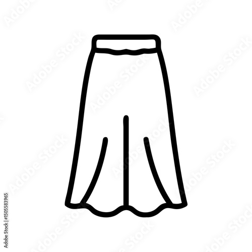 Maxi skirt icon on a transparent background  