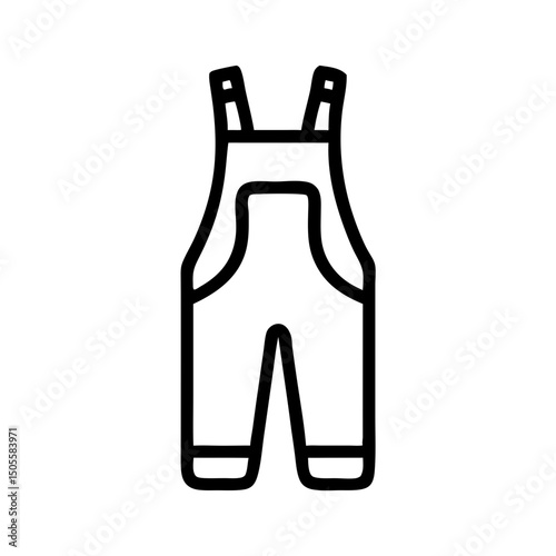Line art illustration of overalls on a transparent background  