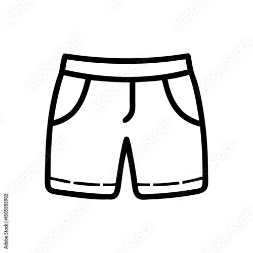 Simple line icon of shorts with pockets on a transparent background  