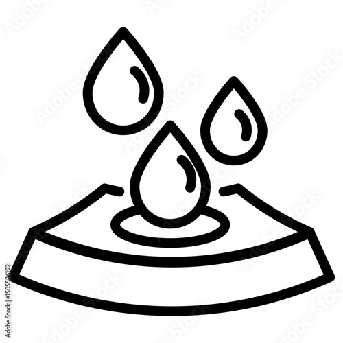 Absorption icon Black and white outline vector