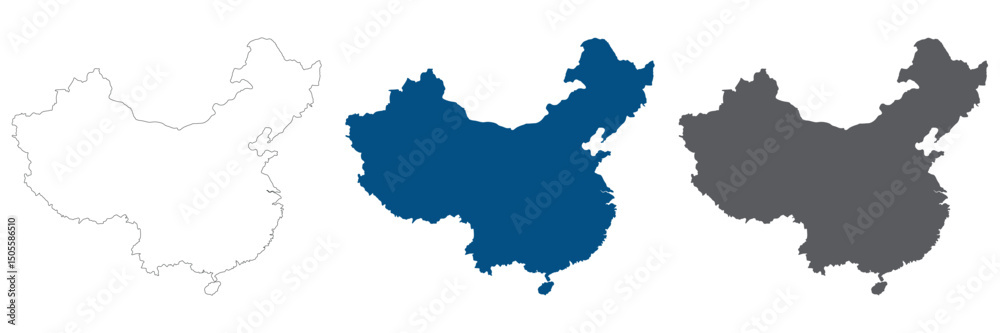 Obraz premium China map. Map of China set color.