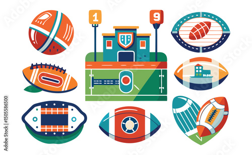 Vector illustrations American football
