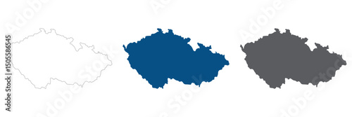 Czechia map. Map of Czech Republic in set color.
