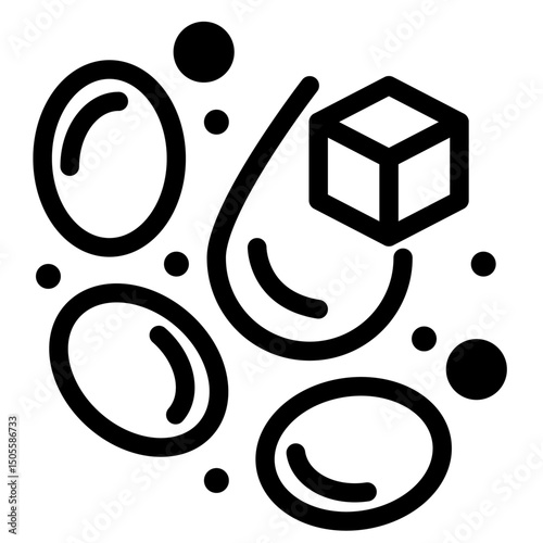 Blood sugar glucose icon Black and white outline vector