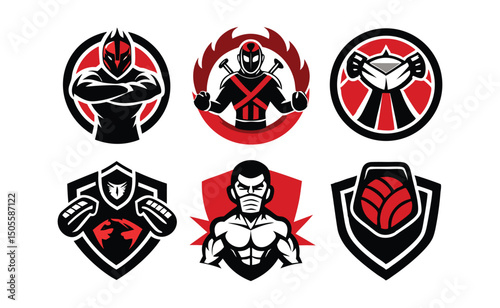 Vector illustrations martial arts combat sports logos