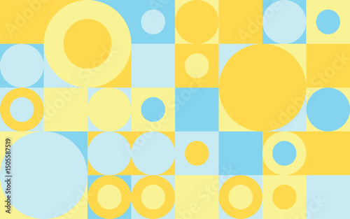 Beachside colour palette bubble pattern,geometric pattern on four colour in scandinavian style 