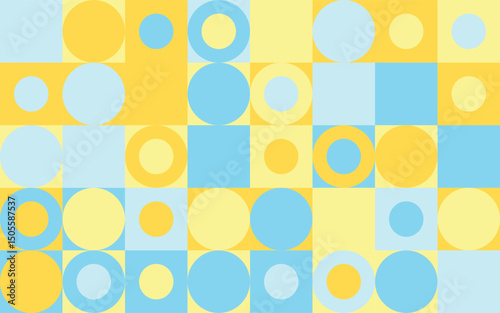 Beachside colour palette bubble pattern,geometric pattern on four colour in scandinavian style 