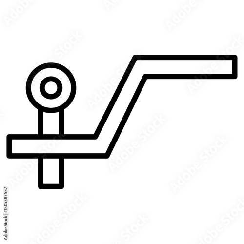 car towbar icon Black and white outline vector