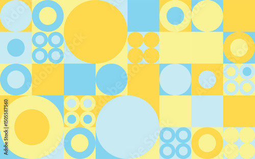 Beachside colour palette bubble pattern,geometric pattern on four colour in scandinavian style 