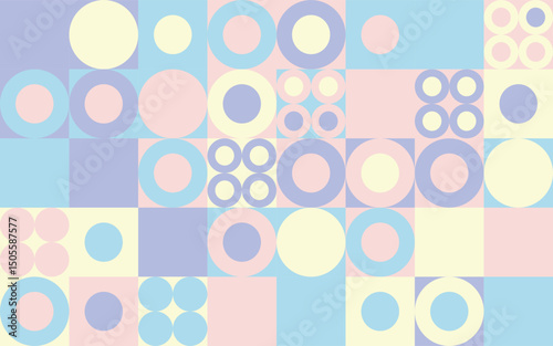 Abstract kindergarden scandinavian style pattern seamless background, pastel colourcombination of grid background
