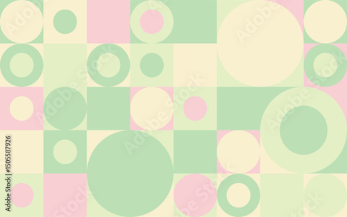 Abstract Japanese Spring sakura scandinavian style pattern seamless background,Pink and green combination of grid background
