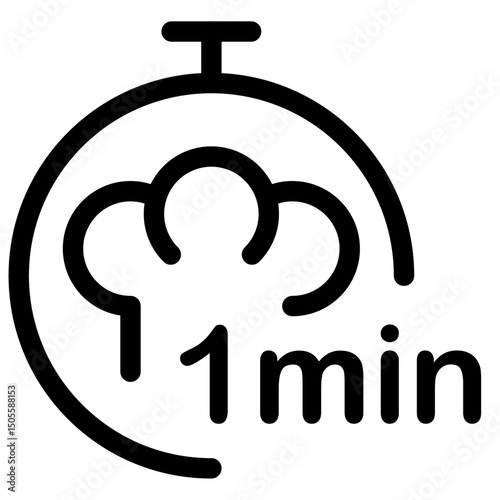 Cooking time icon Black and white outline vector