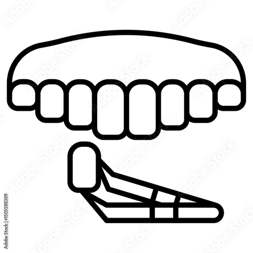 dental veneer Icon Black and white outline vector