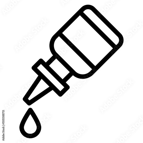 eye drop icon Black and white outline vector