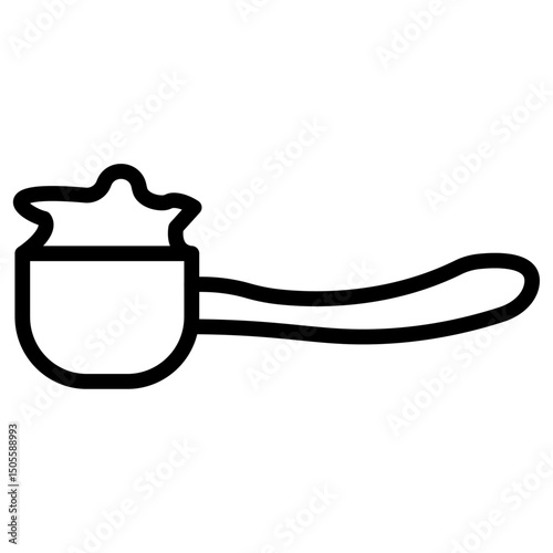 full spoon icon Black and white outline vector