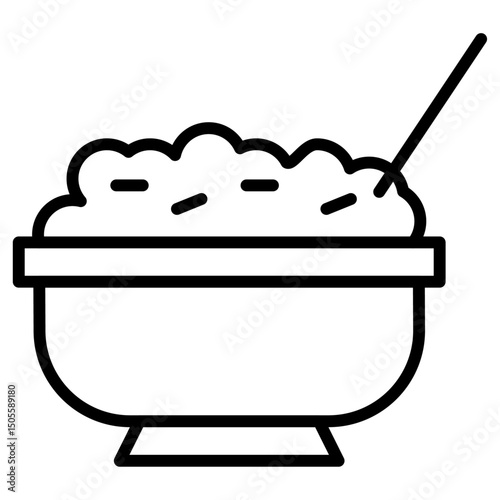 Granola icon Black and white outline vector