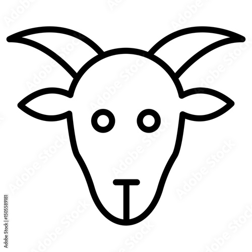 Goat icon Black and white outline vector