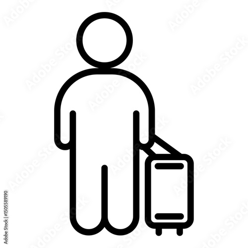 Guest icon Black and white outline vector