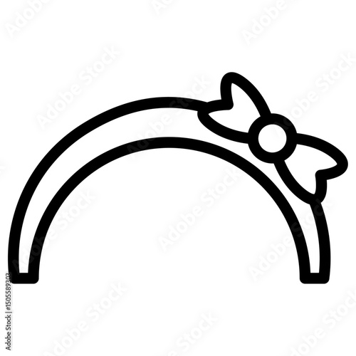 Hair band icon Black and white outline vector