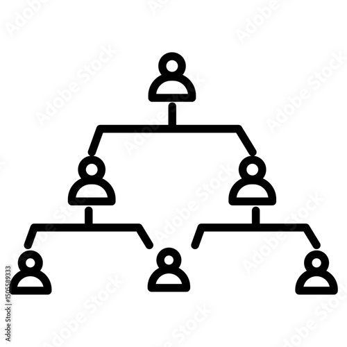 Hierarchical structure icon Black and white outline vector