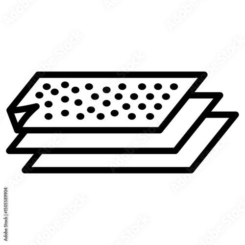 layer of fabric icon Black and white outline vector