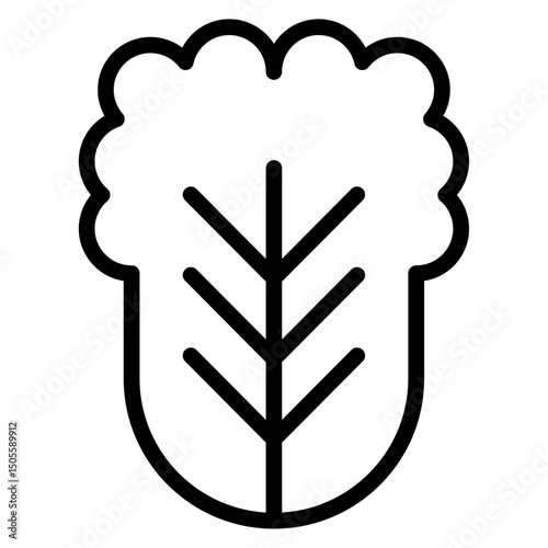 Kimchi Icon Black and white outline vector