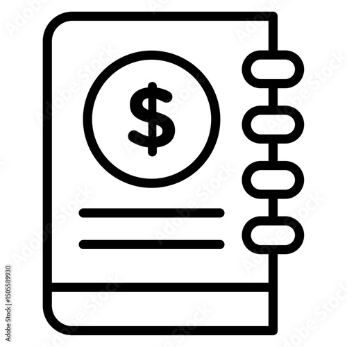 Ledger Icon Black and white outline vector