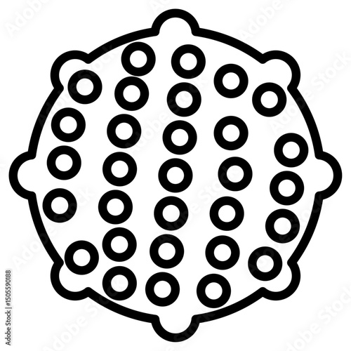 Massage ball icon Black and white outline vector
