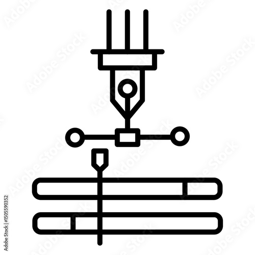 Motion Graphics icon Black and white outline vector