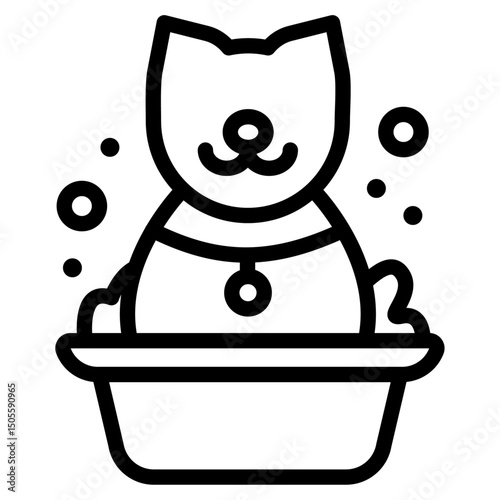 Pet Salon icon Black and white outline vector