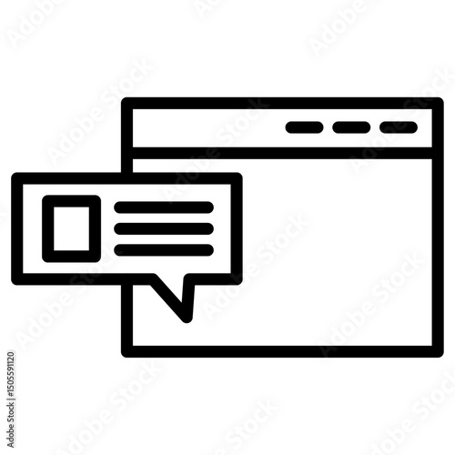 Pop up icon Black and white outline vector