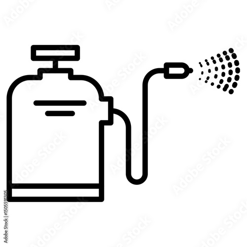 Pressure sprayer icon Black and white outline vector