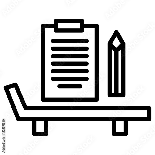 psychology treatment icon Black and white outline vector