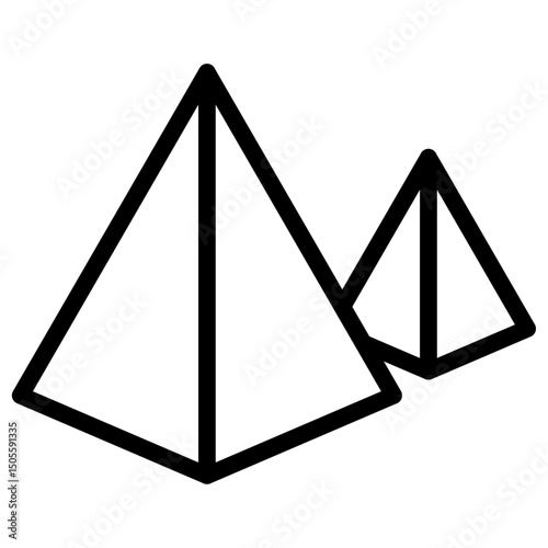 Pyramids icon Black and white outline vector