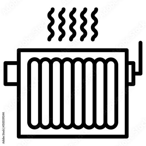 Radiator icon Black and white outline vector