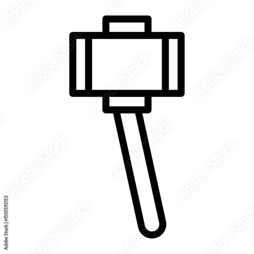 Selfie stick icon Black and white outline vector