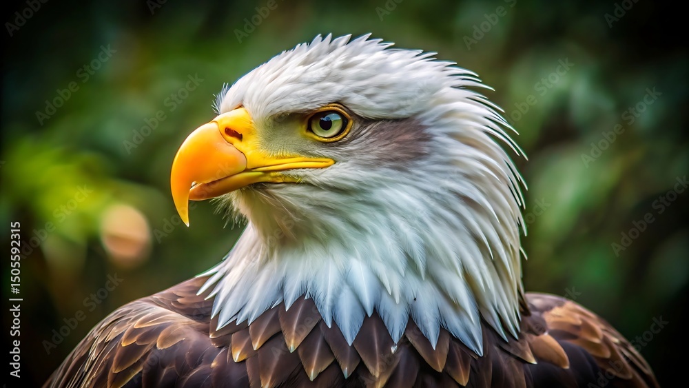 Obraz premium Majestic bald eagle portrait depicting strength and freedom in natural habitat photography