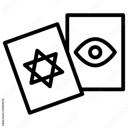 Tarot Icon Black and white outline vector