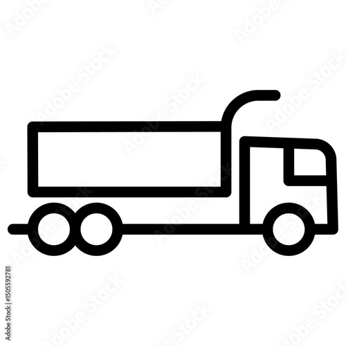 Tipper icon Black and white outline vector