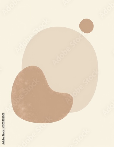 Abstract organic shapes on neutral background minimalist design