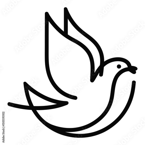 "Minimalist Dove Illustration"