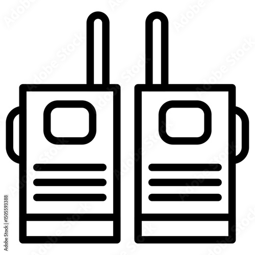 Two way radio icon Black and white outline vector