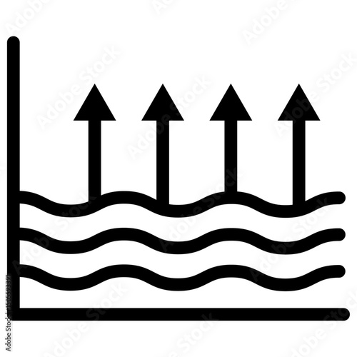Underfloor heating icon Black and white outline vector