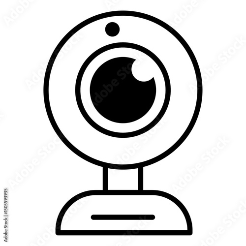 Web camera icon Black and white outline vector