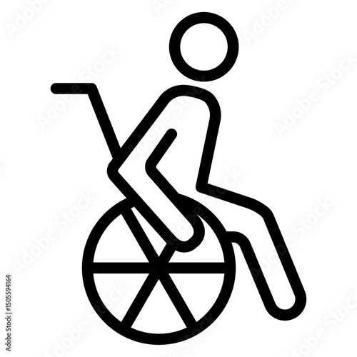 Wheelchair icon Black and white outline vector