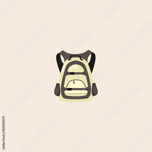 Backpack icon flat vector design.